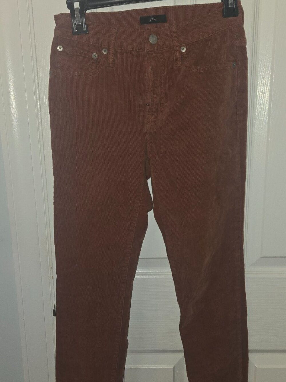J.Crew 9" High-Rise Toothpick Corduroy Pants Rust Terracotta Size 25